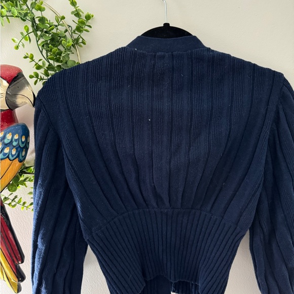 Long navy blue cardigan - Picture 3 of 3